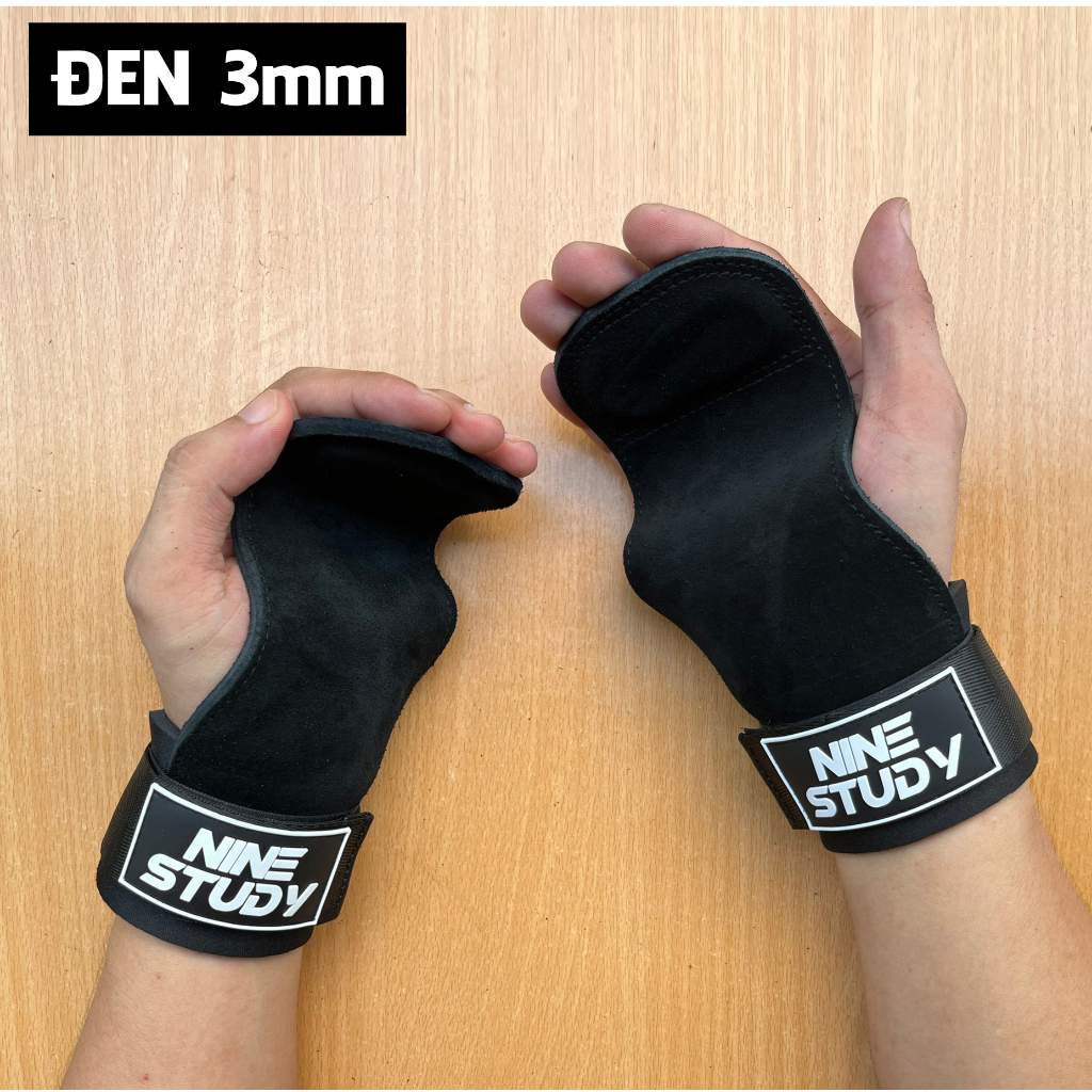 Găng Tay Tập Gym NINE STUDY - Dây kéo lưng Lifting Straps đa năng hỗ trợ tập Gym, Deadlift, lên xà, nâng tạ