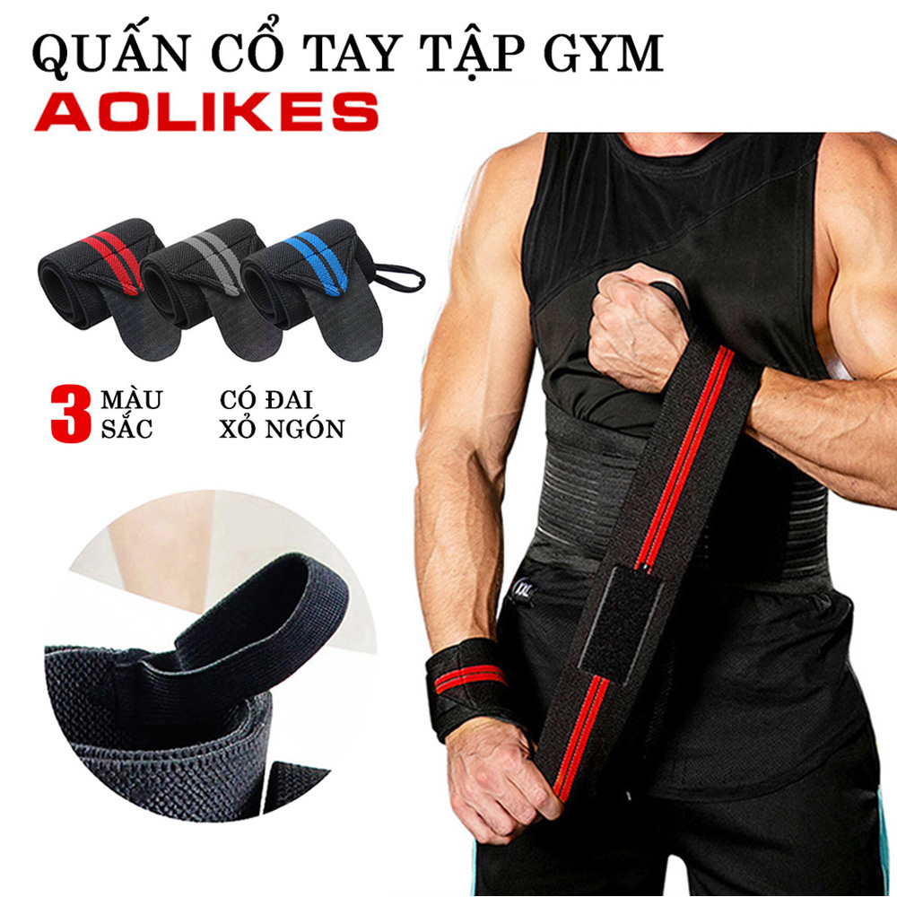 Quấn Cổ Tay Aolikes 2 Vạch - Đai Bảo Vệ Khớp Cổ Tay Hỗ Trợ Tập Gym hiệu quả