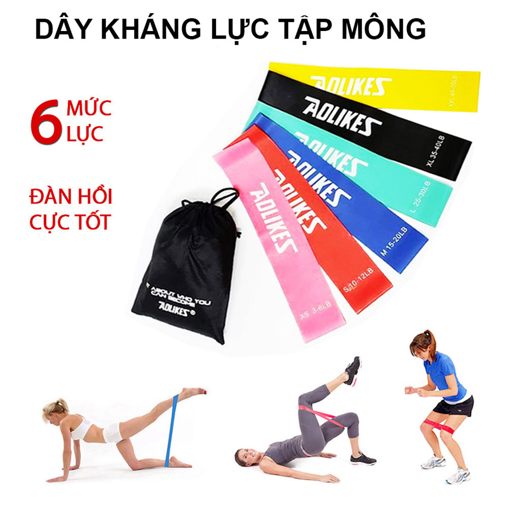 Dây Cao su kháng lực Aolikes  - Miniband kháng lực hỗ trợ tập mông hiệu quả